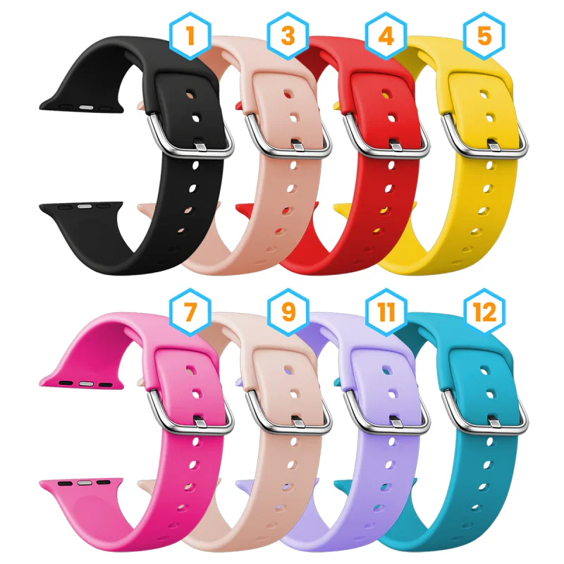 Pulseira Apokin para Apple Watch 42 / 44 / 45 mm Silicone Lilás