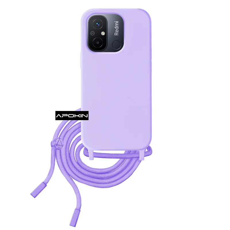 Capa Apokin para Xiaomi Redmi 12C Macia com Cordão Lilás - Imagem 4
