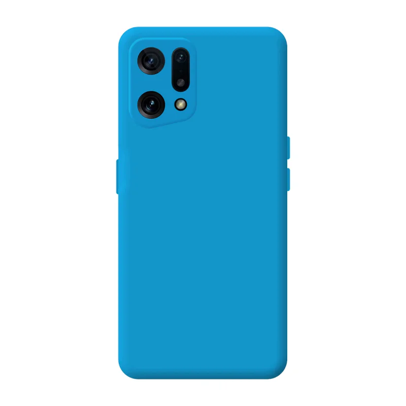 Capa Apokin para Oppo Find X5 Silicone Macio com Proteção 3D de Câmara Azul turquesa - Imagem 2