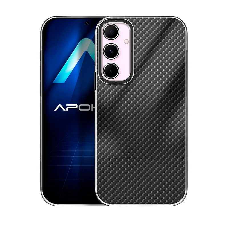 Capa Apokin em Acrílico com Efeito Fibra de Carbono para Samsung Galaxy A55
