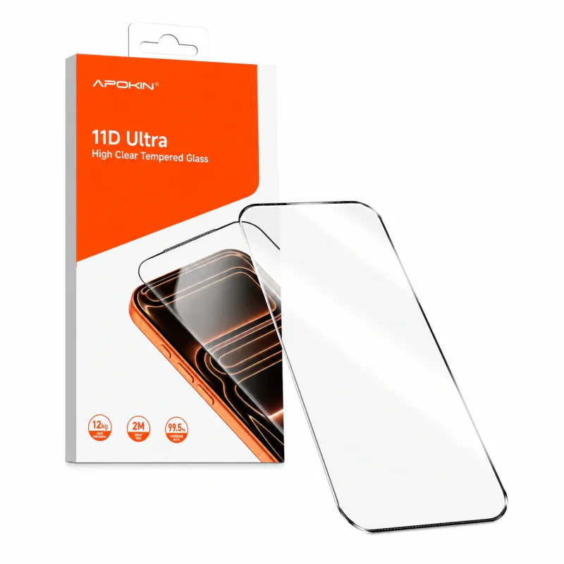 Película de Vidro Temperado Apokin 11D para iPhone 15 Pro Max Transparente - Imagem 1