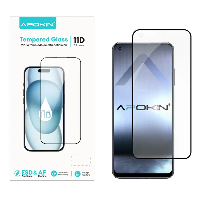 Película de Vidro Temperado 11D Full Glue Apokin para Realme 10 4G Preto