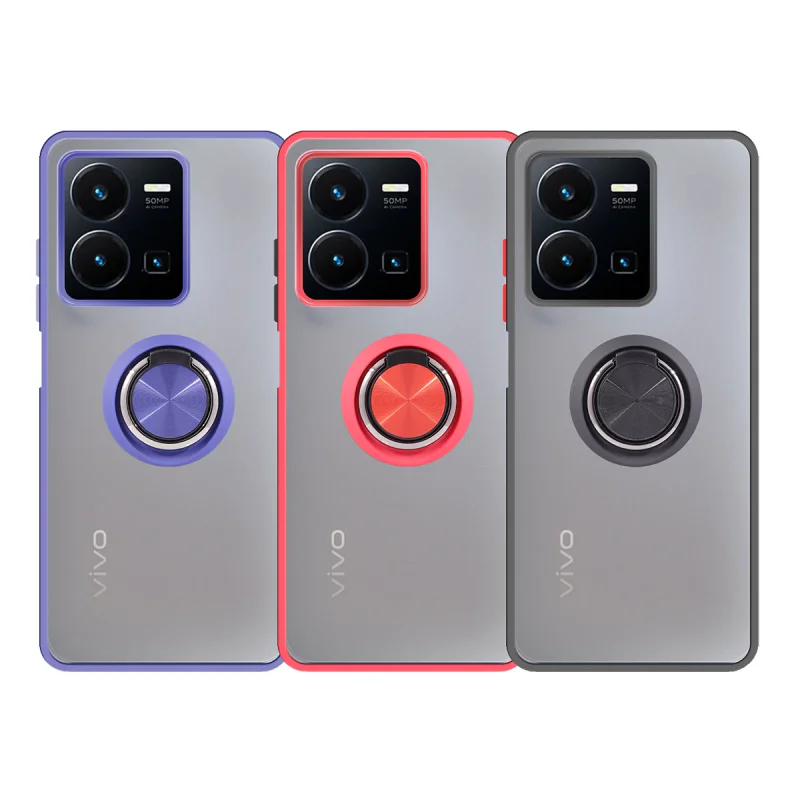 Capa Apokin para Vivo Y22s em Gel Magnética com Suporte Fumê Preto - Imagem 1