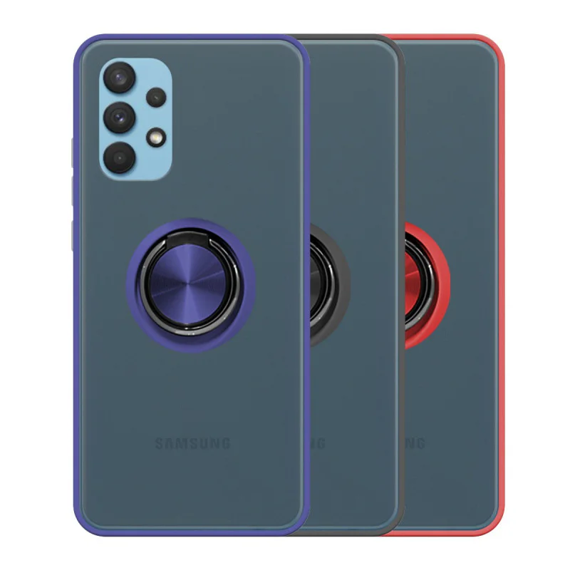 Capa Apokin para Samsung Galaxy A22 4G em Gel com Suporte Fumado Azul - Imagem 1