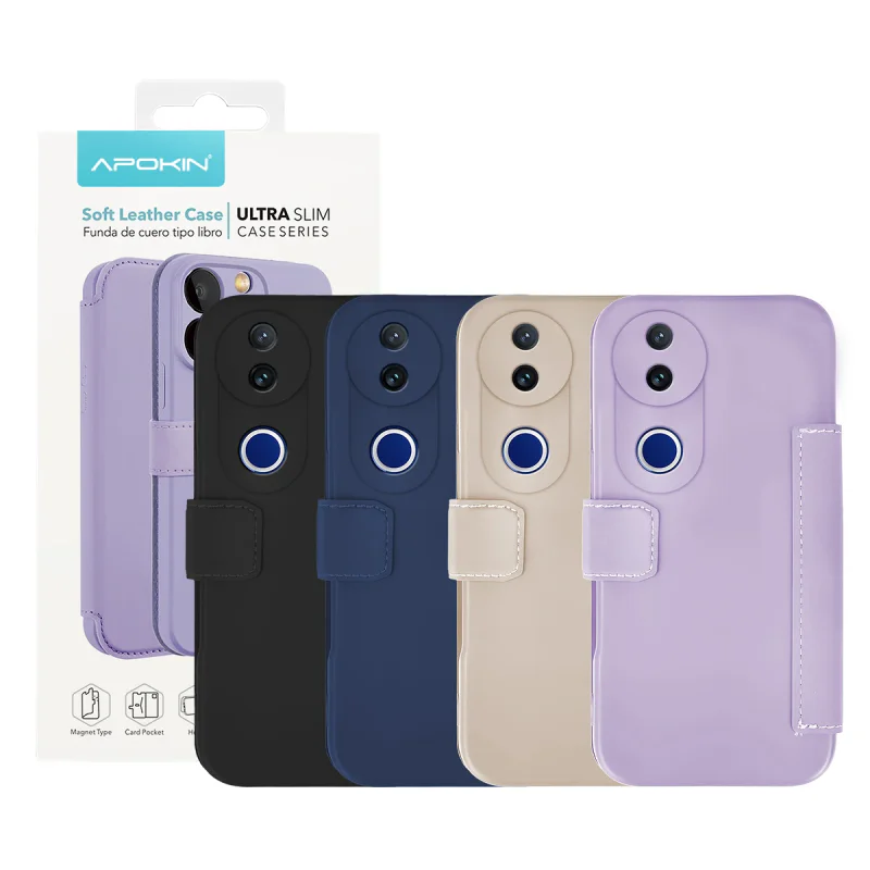 Capa Apokin com Tampa para Vivo V50 em Silicone Macio Preto - Imagem 1