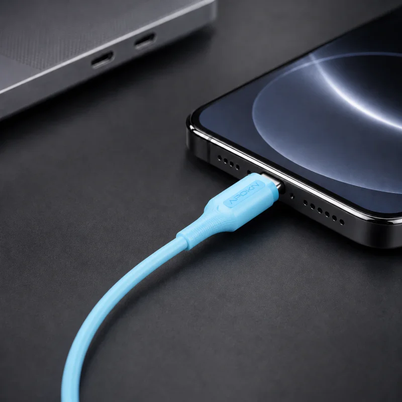 Cabo USB-C para USB-C Apokin 60 W 3 A 1 m Azul - Imagem 4