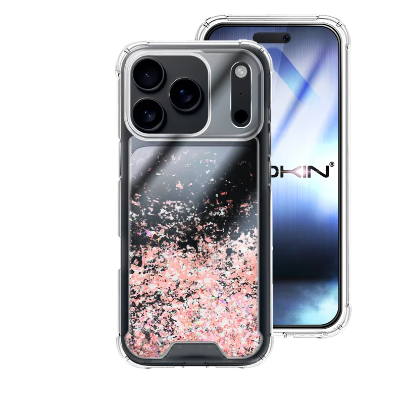 Capa Apokin para iPhone 17 Pro Max em Gel com Purpurina Azul Turquesa - Imagem 3