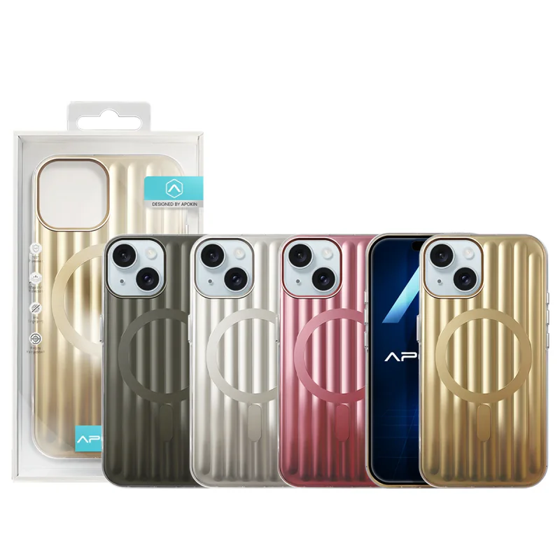 Capa Apokin para iPhone 15 Mate Metalizada com MagSafe Variedade de cores