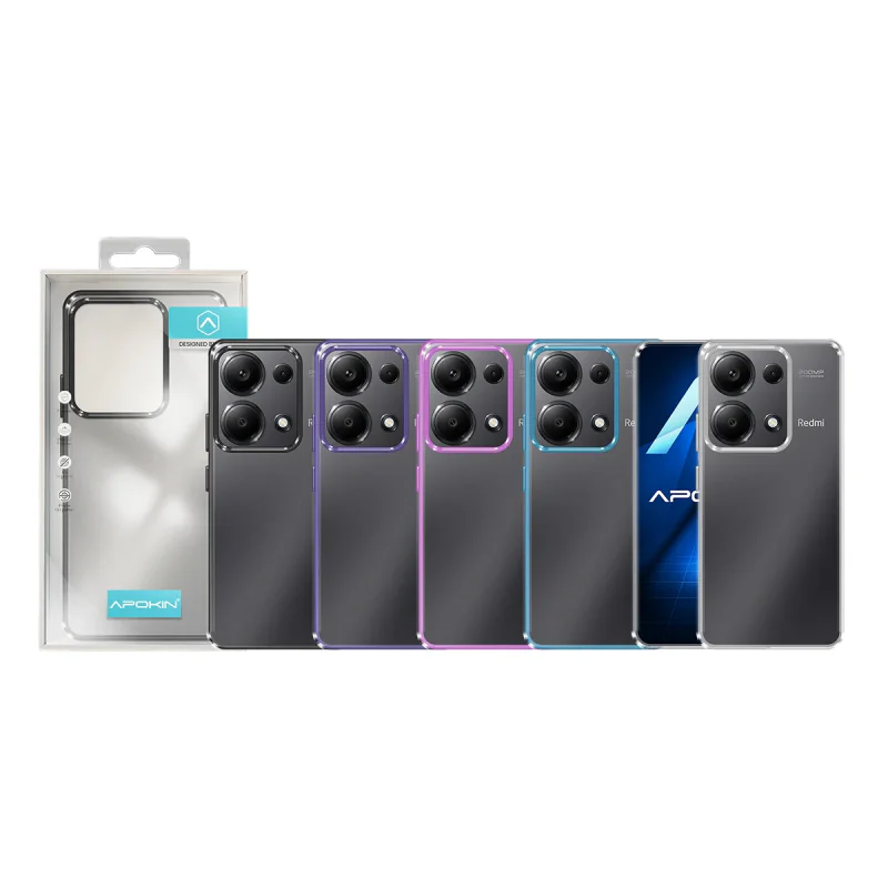 Capa Apokin para Xiaomi Redmi Note 13 Pro 5G Antichoque com Borda Colorida Transparente