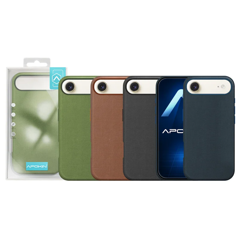 Capa Apokin Efeito Tecido Texturado com MagSafe para iPhone 17 Air Preto