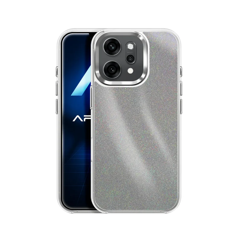 Capa Apokin Acrílica com Glitter para Oppo Reno 14 Pro Preto - Imagem 6