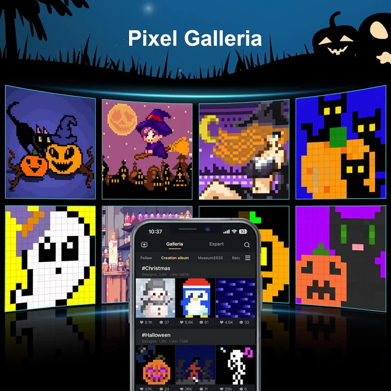 Moldura Digital Apokin Divoom Pixoo com Controlo de Luz Ambiente - Imagem 2