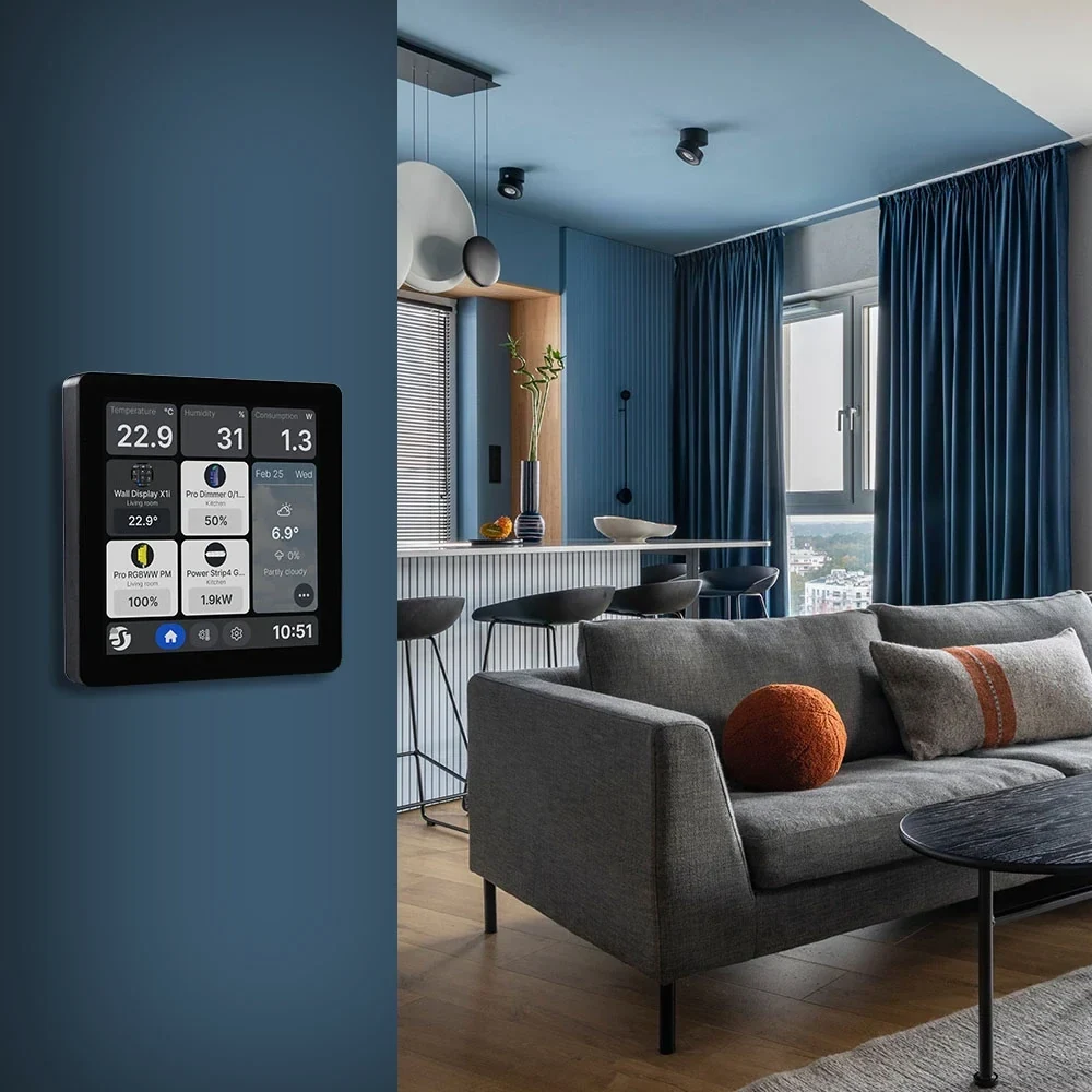 Painel de Controlo Inteligente Shelly Wall Display X1i Ecrã Tátil 4" Wi-Fi 6 Preto - Imagem 5