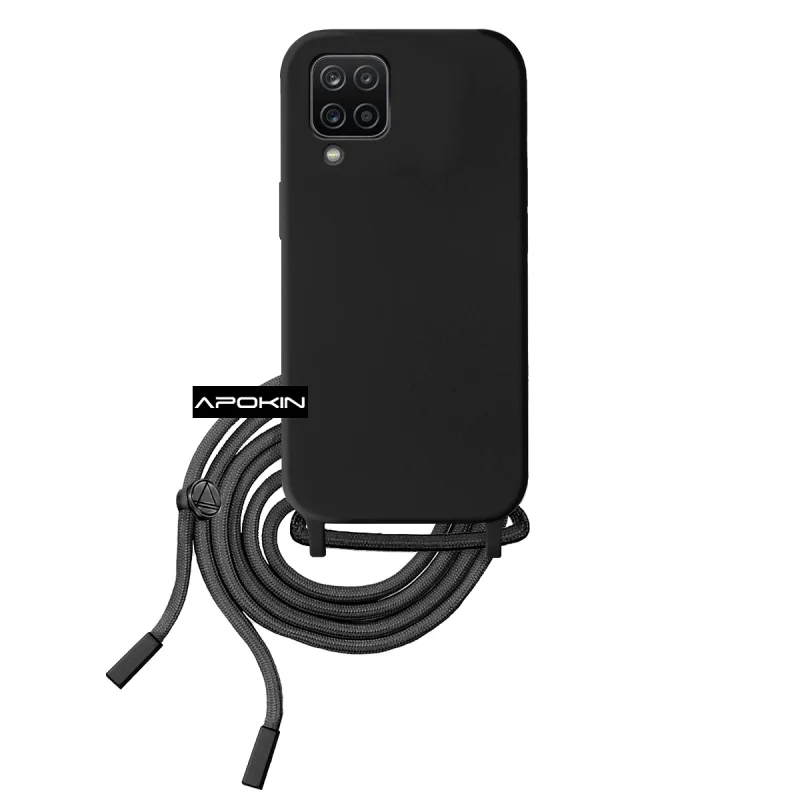 Estojo Macio Apokin com Cordão para Samsung Galaxy A12 Rosa - Imagem 6