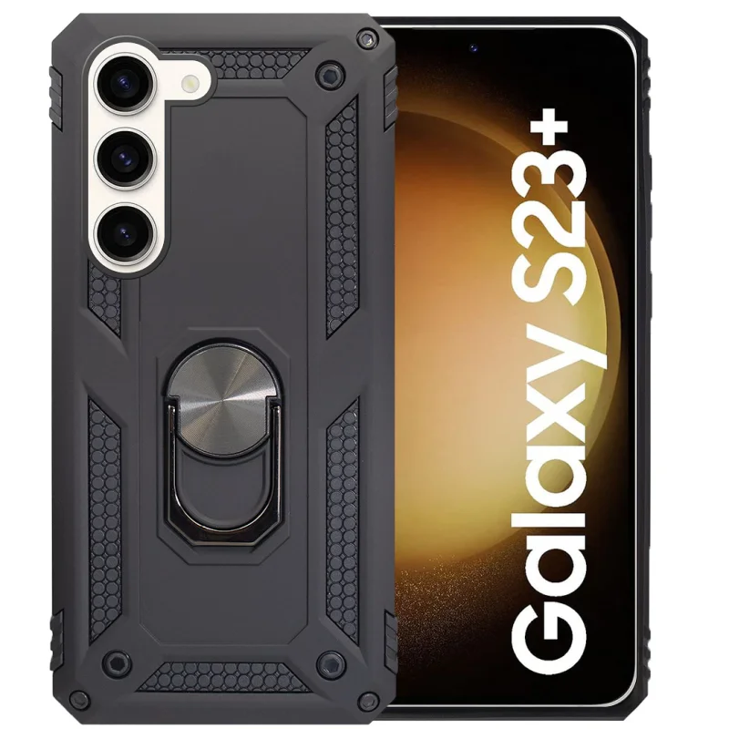 Capa Apokin para Samsung Galaxy S23+ em Alumínio com Suporte Magnético e Anel 360