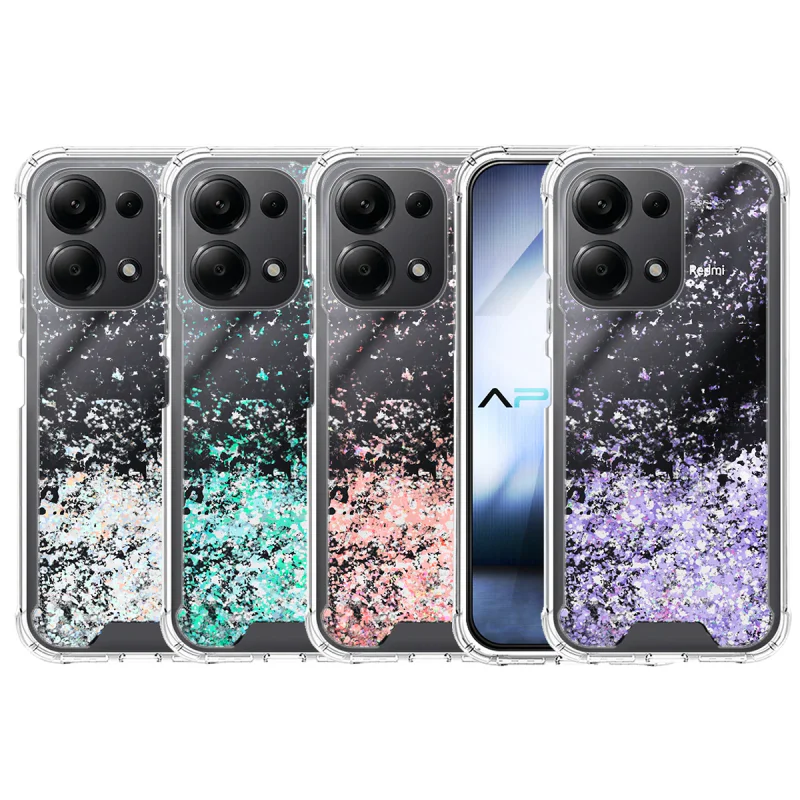 Capa Apokin para Xiaomi Redmi Note 13 4G em Gel Transparente com Purpurina Lilás