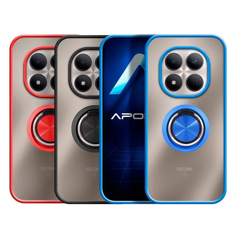 Capa Apokin para Xiaomi Redmi Note 15 4G e 5G Gel Fumada com Suporte e Íman Vermelho