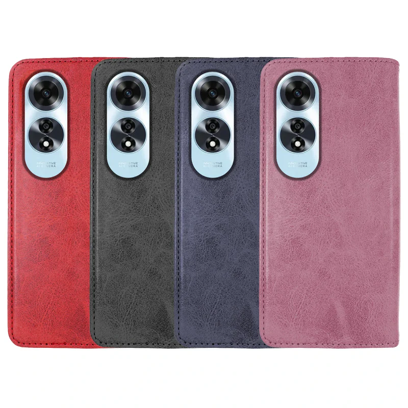 Capa Apokin para Oppo A60 com Porta-cartões Pele Sintética Preto