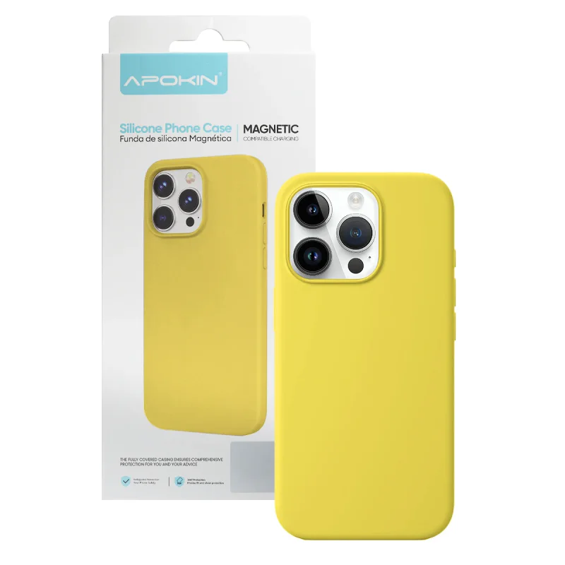 Capa Apokin para iPhone 14 Pro Max Silicone Líquido com MagSafe Verde Escuro - Imagem 5