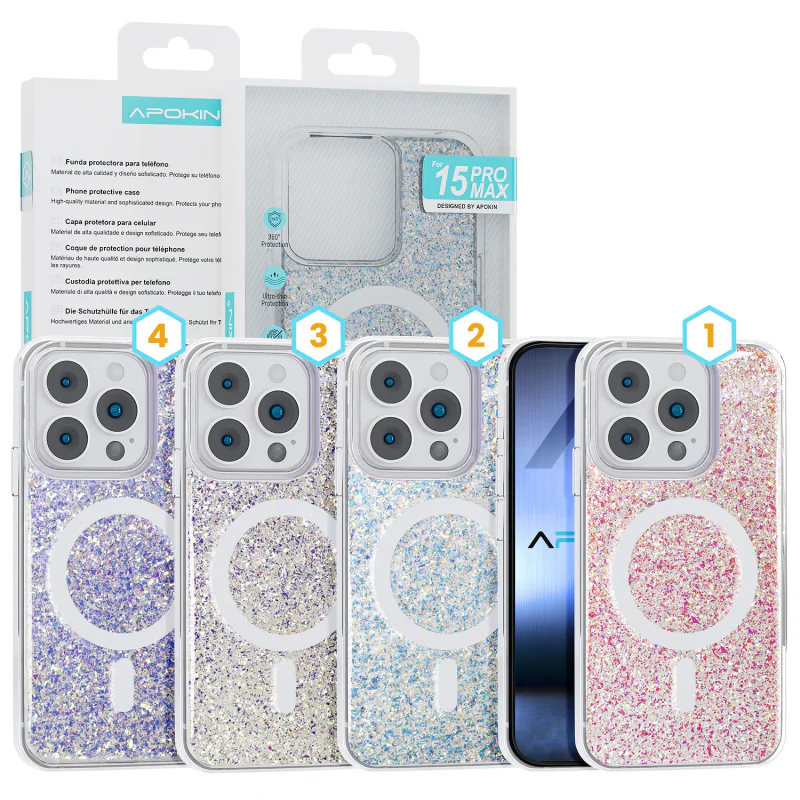 Capa Purpurina com MagSafe para iPhone 15 Pro Max - Imagem 1
