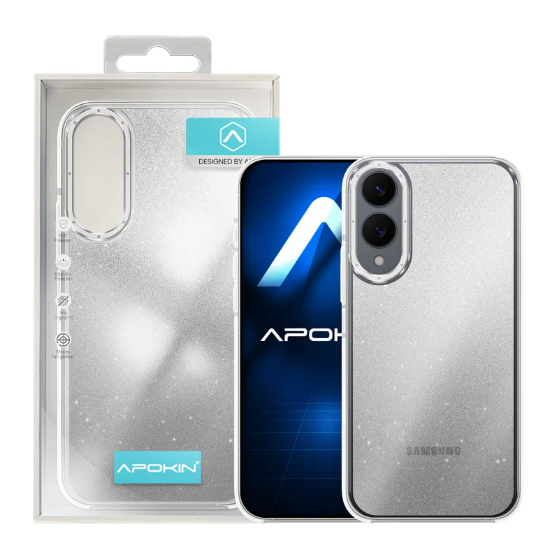 Capa Apokin para Samsung Galaxy S25 Purpurina com Rebordo Preto - Imagem 3