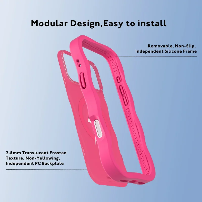 Capa Apokin Youngkit Onda Relâmpago para iPhone 17 Pro e 18 Pro Rosa - Imagem 3