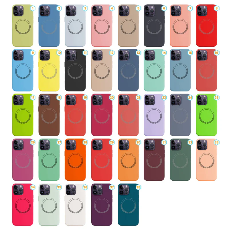 Capa de Silicone Líquido Apokin com MagSafe para iPhone 15 Pro Laranja 25