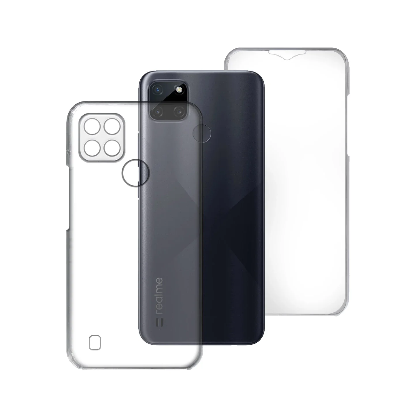 Capa Dupla 360º Apokin Transparente para Realme C21Y e C25Y - Imagem 1