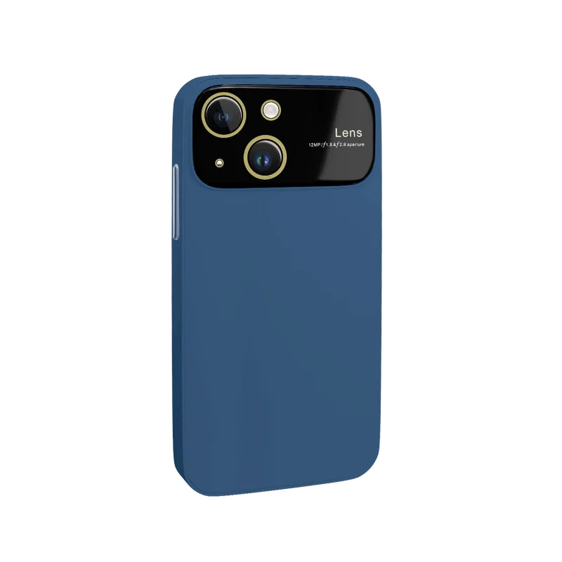 Capa Rígida de Silicone Mate com Cobertura de Câmara Apokin para iPhone 15 Plus Azul-Marinho - Imagem 3