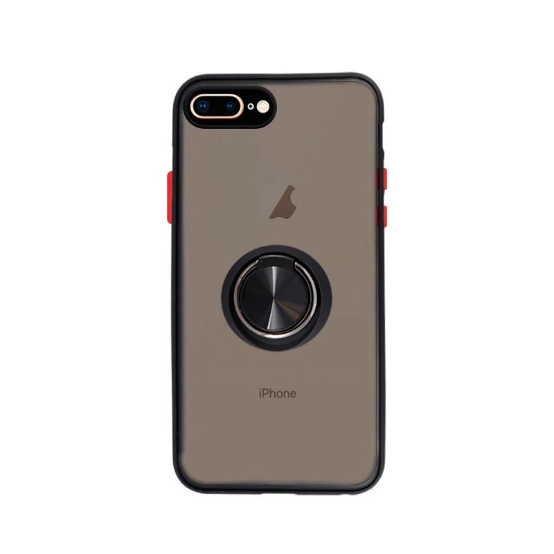 Capa de Gel Apokin para iPhone 7 Plus / 8 Plus Fumada Magnética com Suporte Vermelho - Imagem 3