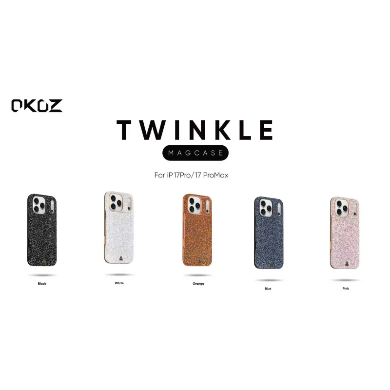 Capa Apokin OKOZ Twinkle MagCase com MagSafe para iPhone 17 Pro Max Rosa - Imagem 5