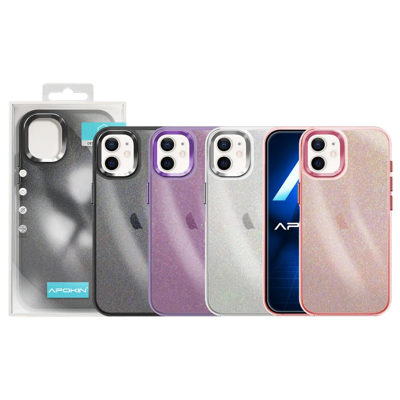 Capa Apokin para iPhone 11 com Purpurina Lilás