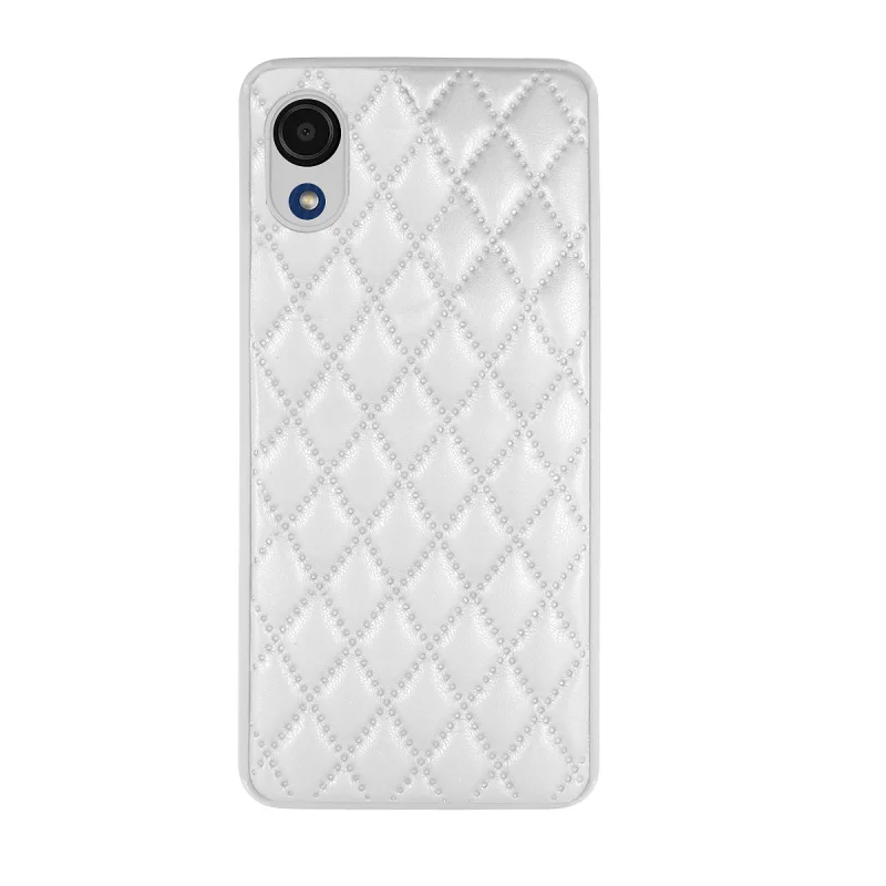 Capa Apokin Chamel em Pele com Suporte para Samsung Galaxy A03 Core Fumada Branco - Imagem 3