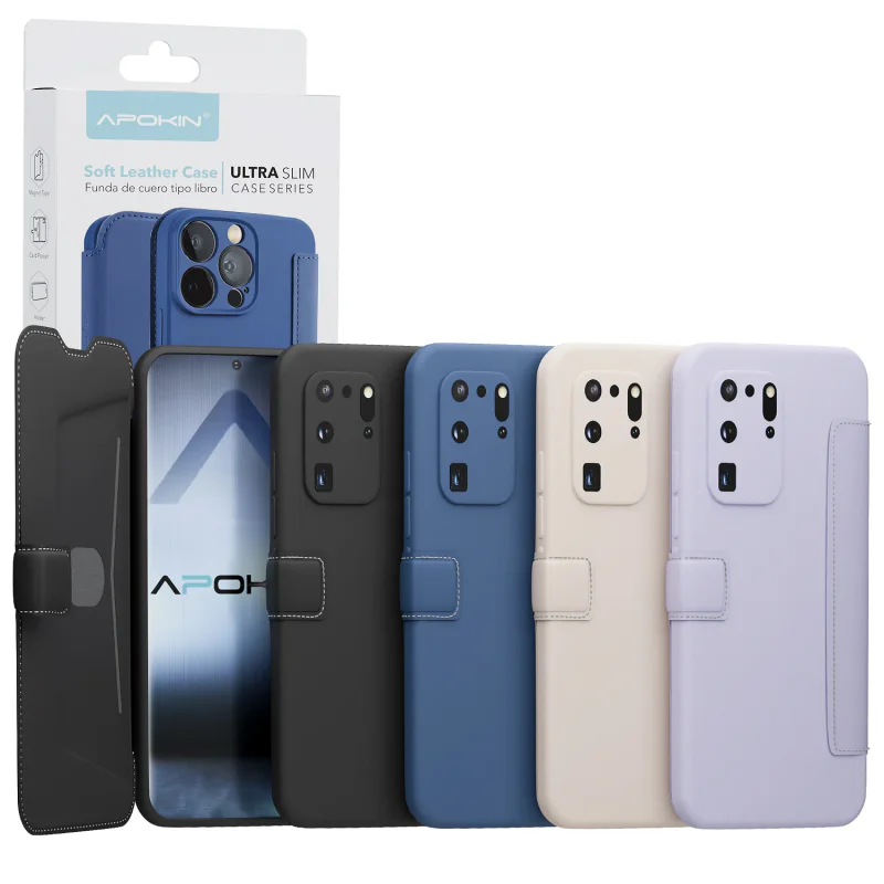 Capa Apokin para Samsung Galaxy S20 Ultra Silicone Efeito Couro Lilás