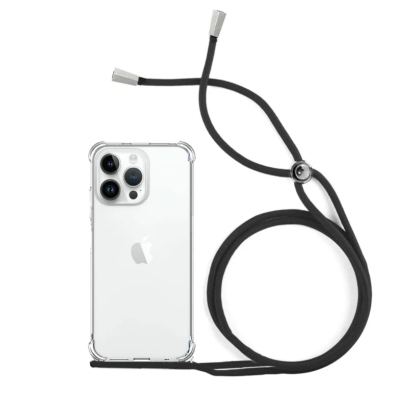 Capa Apokin Transparente com Cordão Preto para iPhone 14 Pro