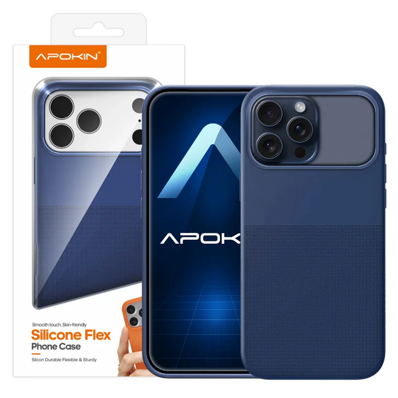 Capa Apokin para iPhone 13 Pro, 14 Pro e 15 Pro em Silicone Flexível Lilás - Imagem 6