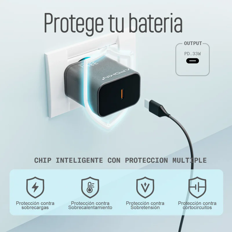 Carregador de Parede Apokin USB Tipo-C 33 W - Imagem 3