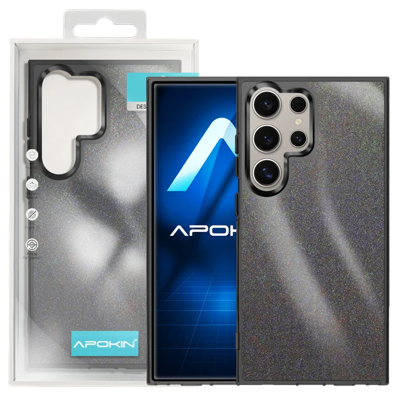 Capa Apokin para Samsung Galaxy S24 Ultra Acrílica com Purpurina Prata - Imagem 6