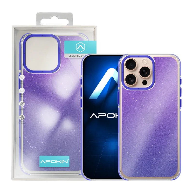 Capa Apokin para iPhone 14 com Purpurina Prata - Imagem 4