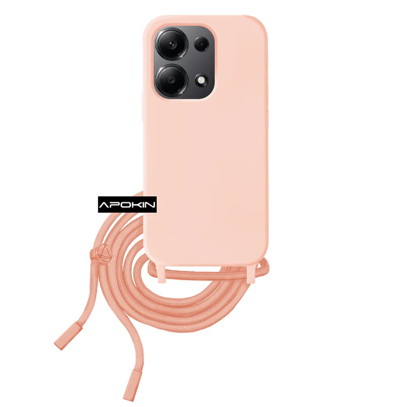 Capa Suave Apokin com Cordão para Xiaomi Redmi Note 13 Pro 4G Azul Turquesa - Imagem 5