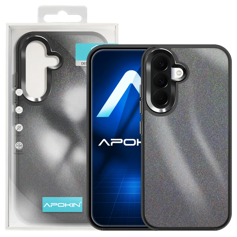 Capa Acrílica Apokin para Samsung Galaxy A37 com Purpurina Preto - Imagem 6