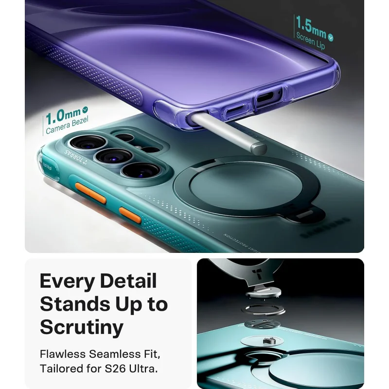 Capa Apokin para Samsung S26 Ultra Ostand Spin Vegskin Roxo Escuro - Imagem 4