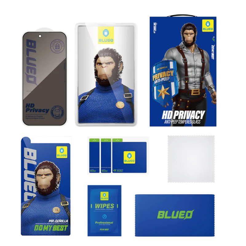 Película Apokin Blueo de Vidro Temperado de Privacidade para iPhone 17E / 16E / 14 / 13 Pro - Imagem 3
