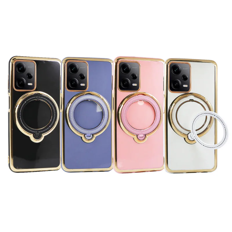 Capa Apokin para Xiaomi Redmi Note 12 Pro 4G em Silicone com Suporte Dobrável Cromado Variedade de cores