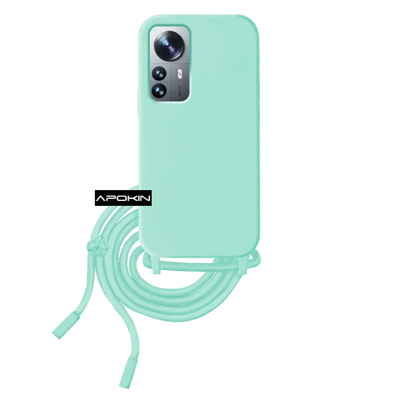 Capa Apokin Macia com Cordão para Xiaomi 12 Pro Azul-turquesa - Imagem 2
