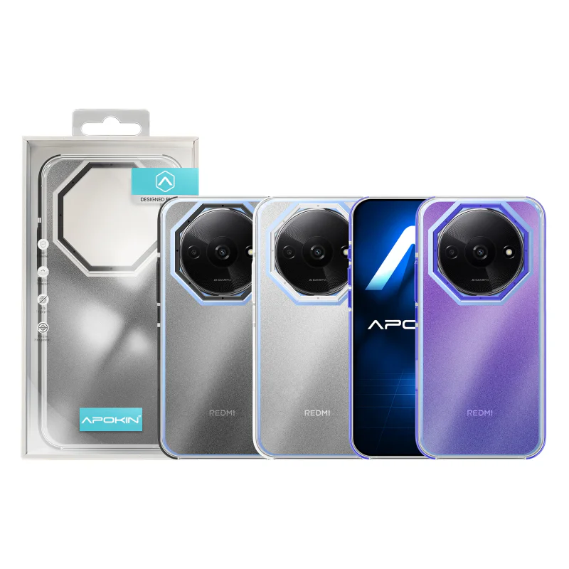 Capa Apokin para Xiaomi Redmi A3 Acrílica Rígida com Purpurina Preto - Imagem 1