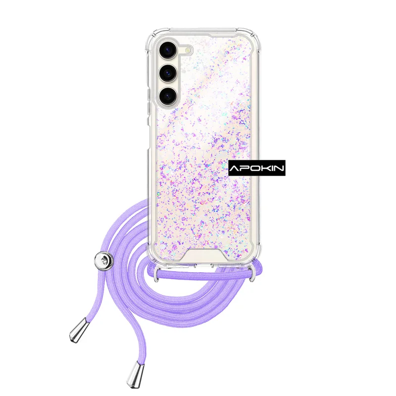 Capa Apokin para Samsung Galaxy S23 em Gel Transparente com Cordão Azul Turquesa - Imagem 2