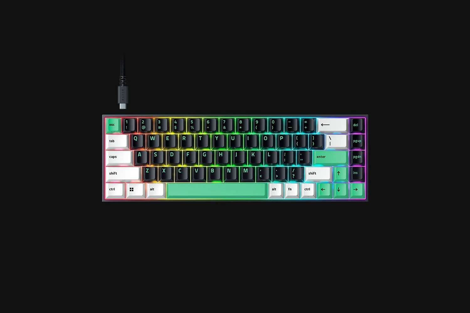 Teclado Gaming Razer Reclusa X Mini 65% Hot-Swappable Switches Táteis Laranja Layout PT - Imagem 1
