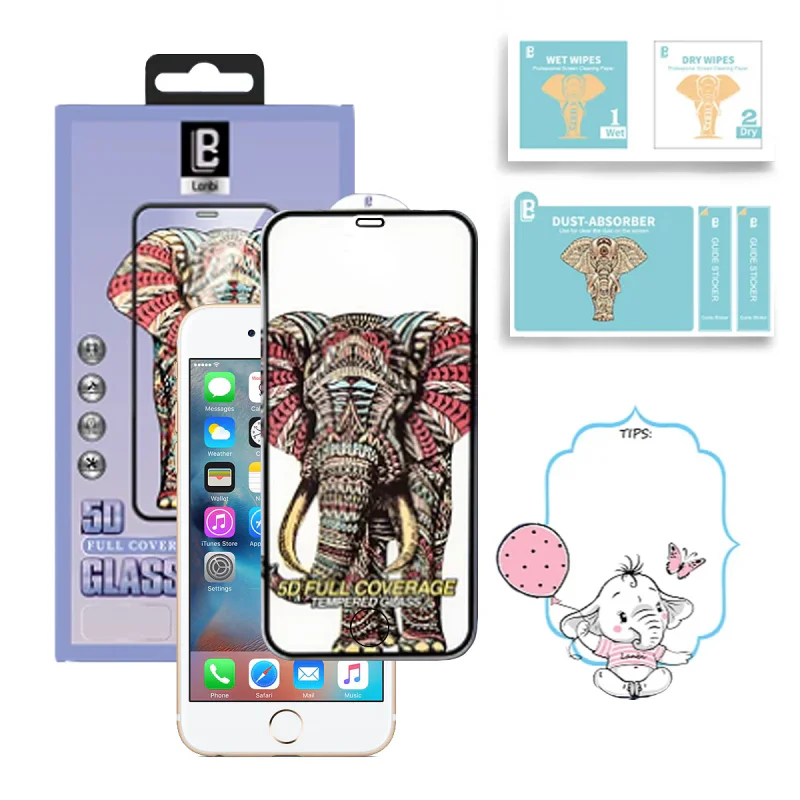 Película de Vidro Temperado Apokin para iPhone 6 / 7 / 8 Micro Curvo A+ Preto