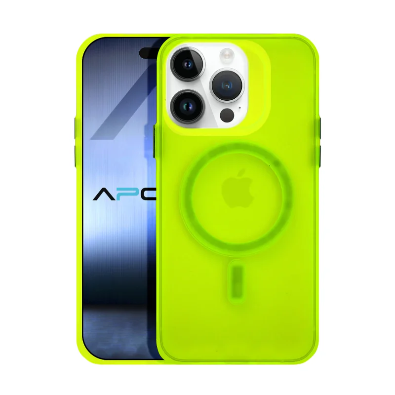 Capa Fluo com MagSafe Apokin para iPhone 14 Pro Fúcsia - Imagem 3